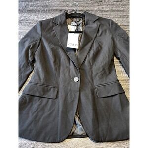 Zara Women Black Single‎ Button Professional Tailored Blazer Jacket NWT Size 2